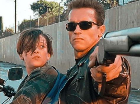 Image of T-800 and John Connor also known as the good AI and recruiter